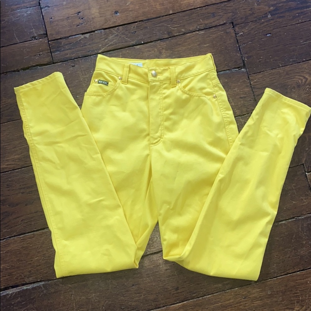 ESCADA yellow stretch pants/jeans/legging NWOT,4/6
